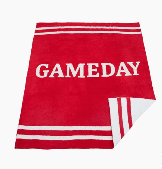 Red Gameday Striped Blanket