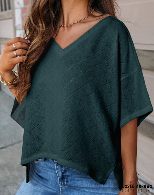 Knitted flowy blouse