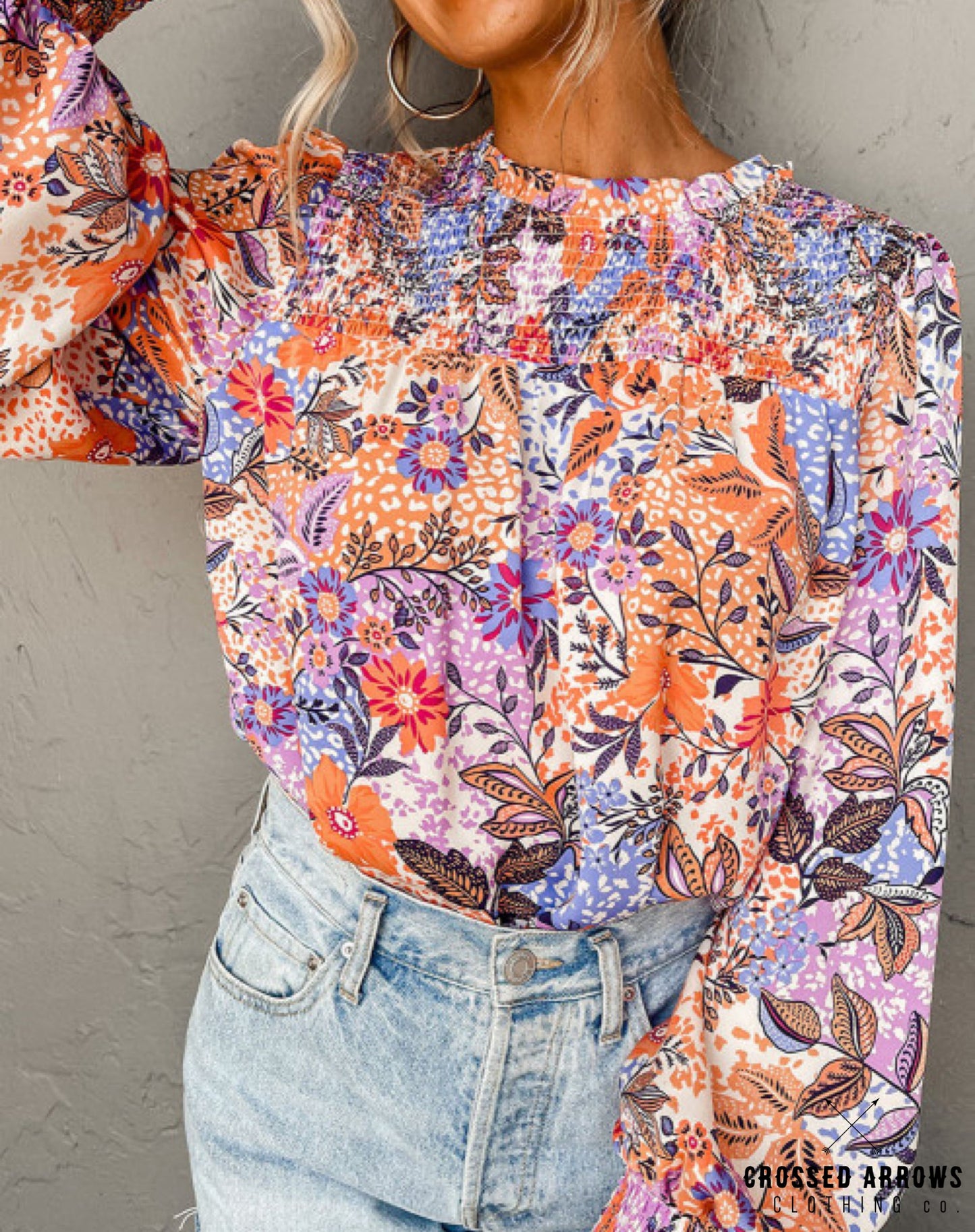 Multicolor floral blouse