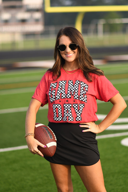 RTS Red Checkered Game Day Tee