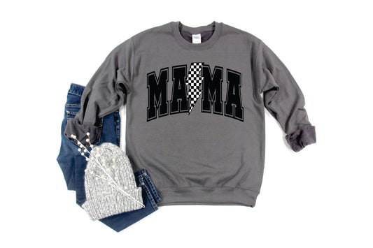 Mama Checkered Bolt Sweatshirt *DEAL*