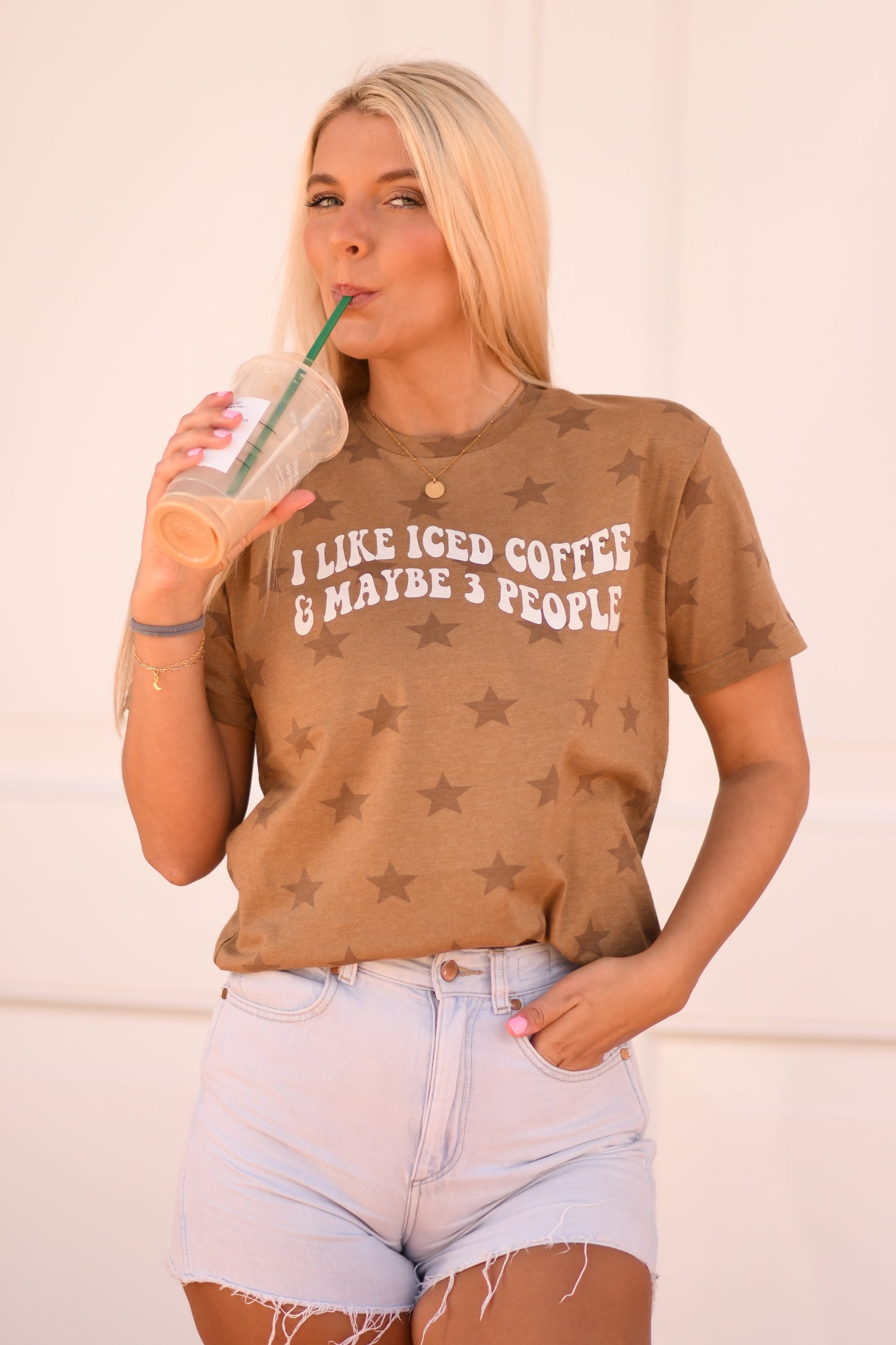 I Like Iced Coffee & Maybe 3 People Star Tee