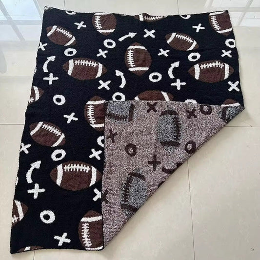 RTS Black Football Cloud Blanket
