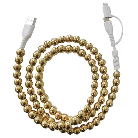 **SALE** RTS Gold Shiny Combo Beaded Cell Phone Charger