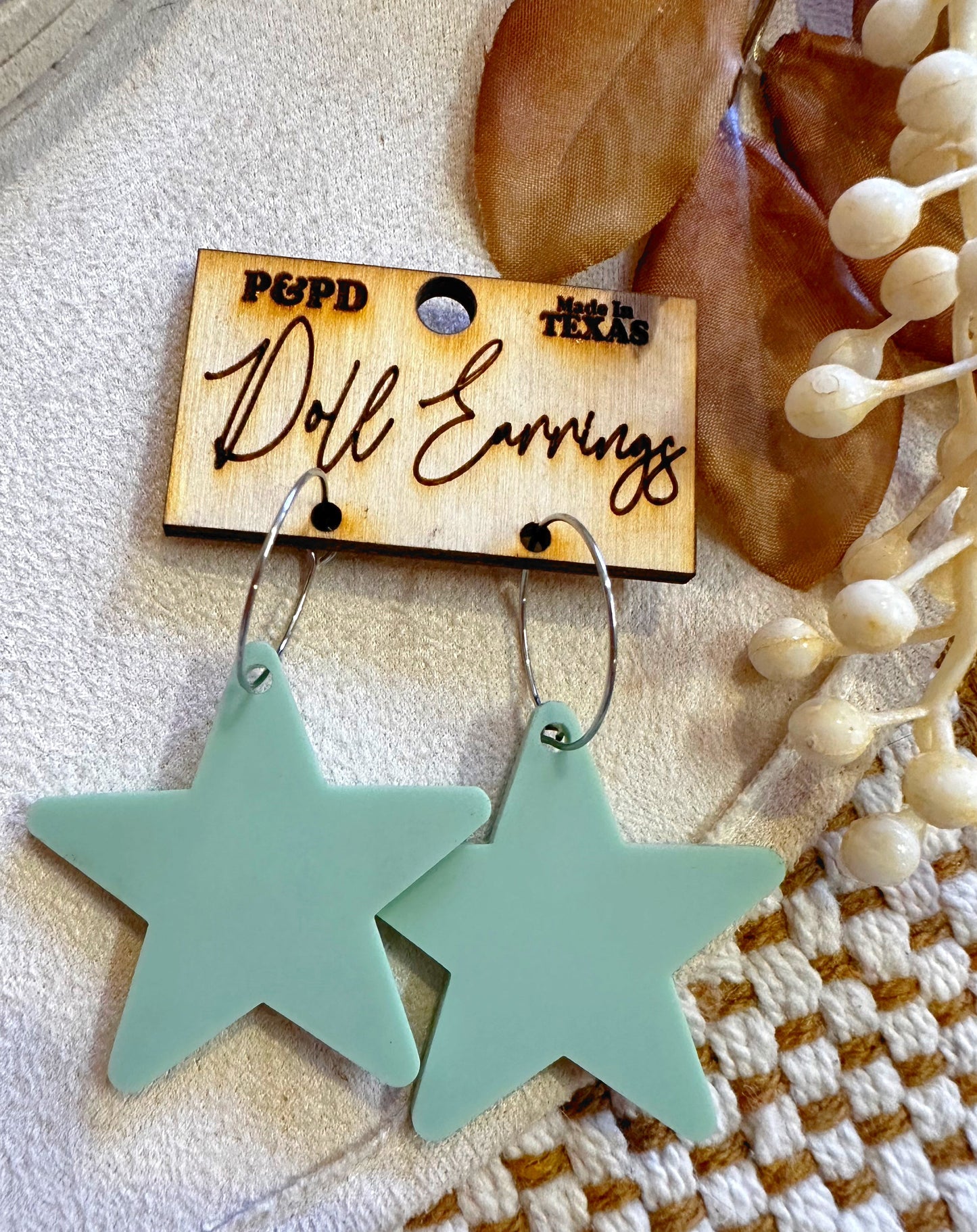 RTS Mint Star Earrings