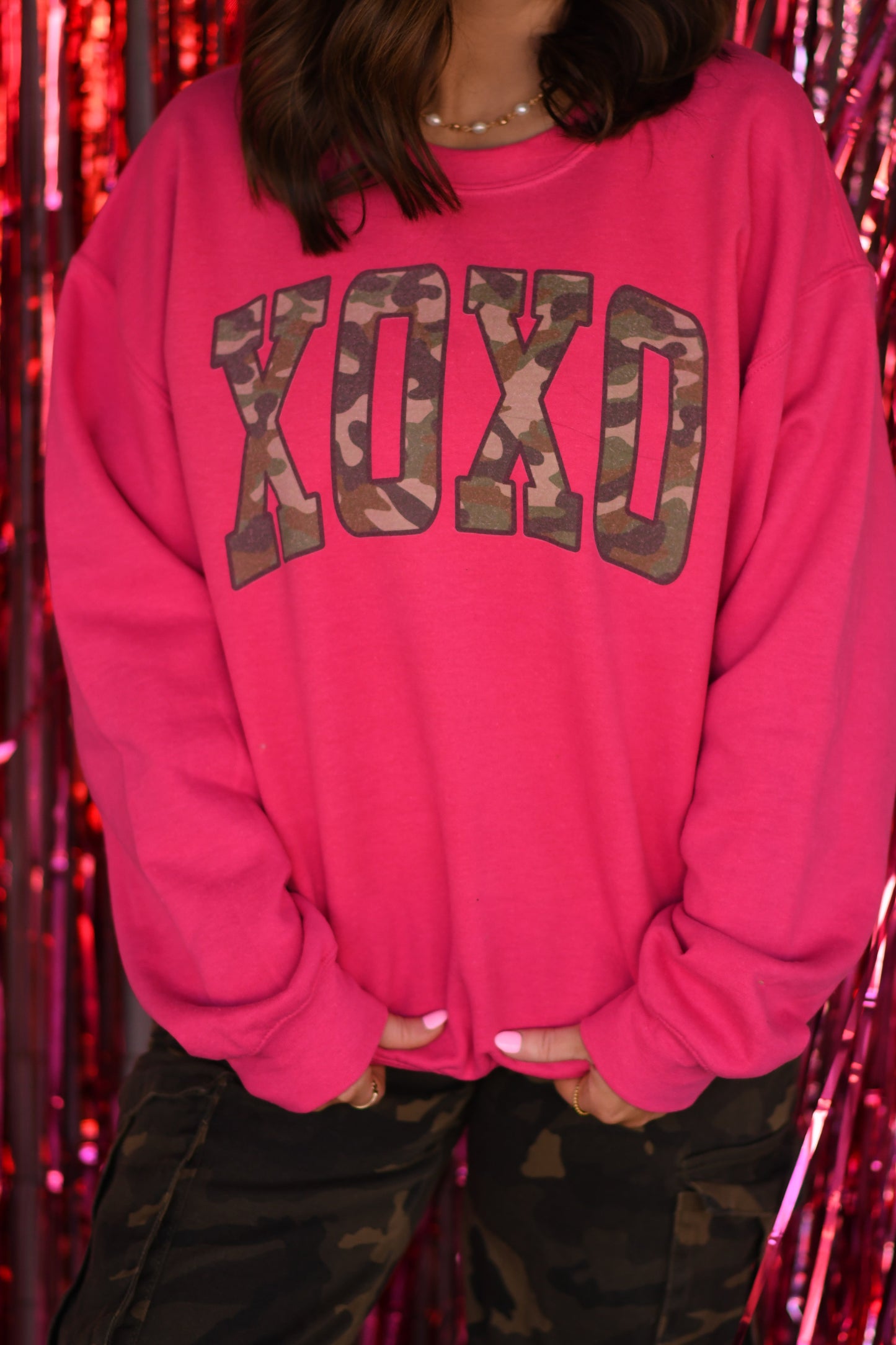 XOXO Camo Sweatshirt