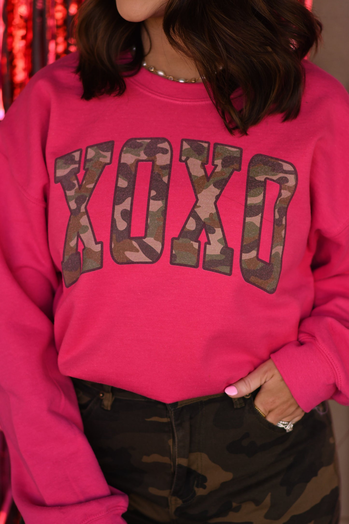 XOXO Camo Sweatshirt