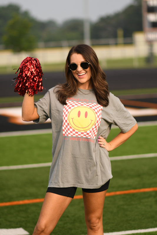 Kansas City Chiefs Football Smiley Tee