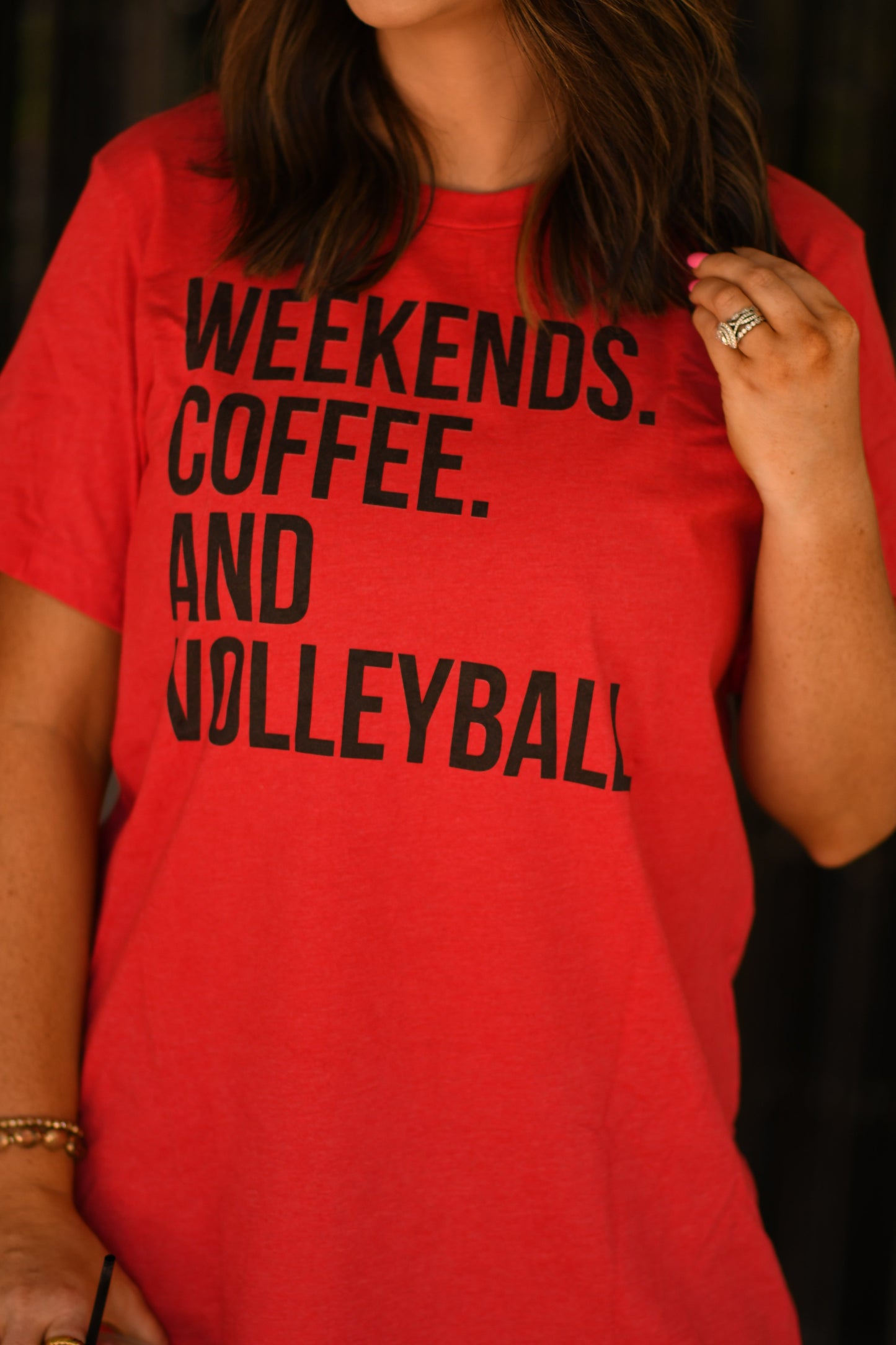 Weekends Coffee And Volleyball Pick Your Color Tee