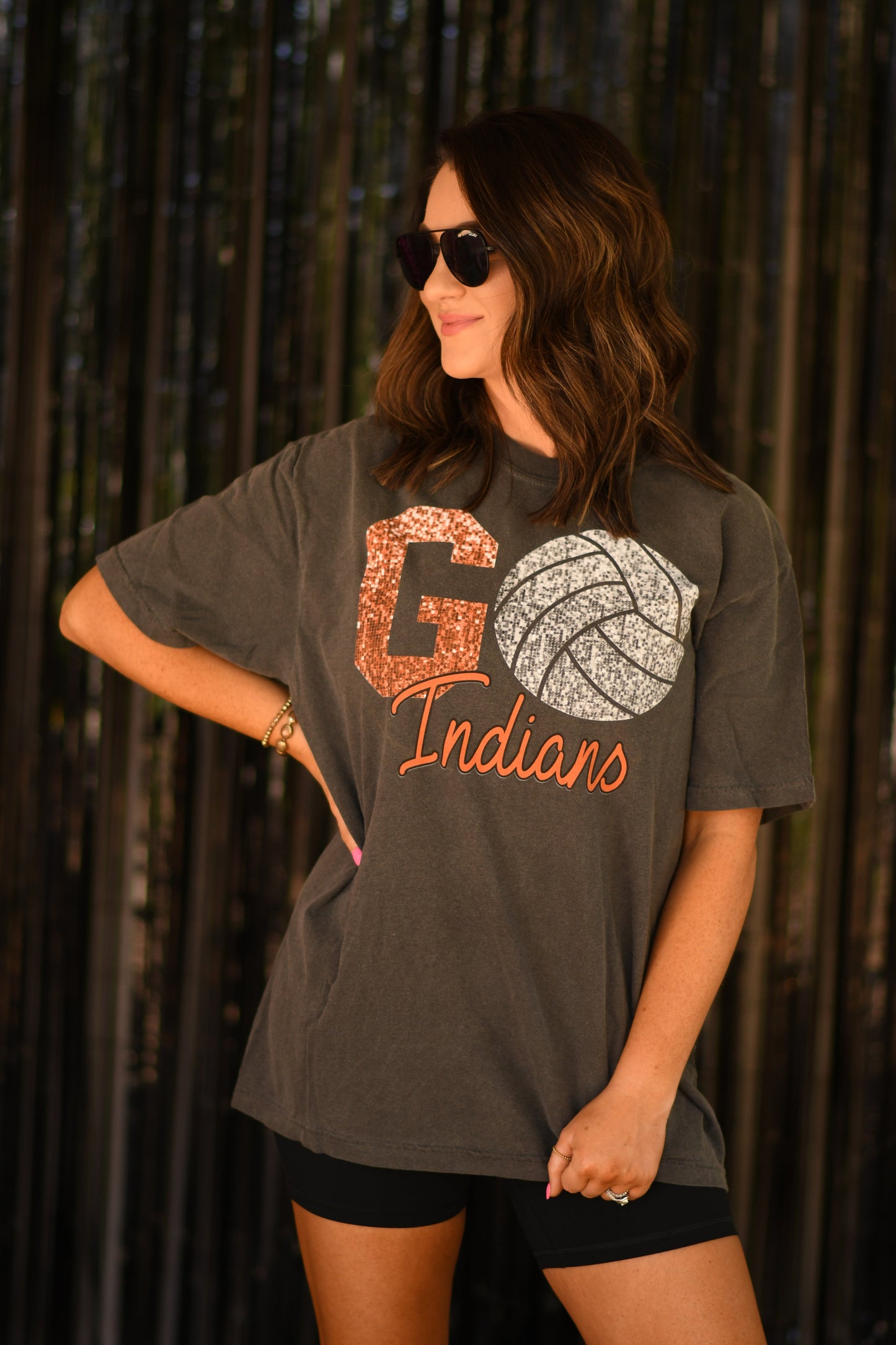 Go Faux Glitter Volleyball Custom Tee