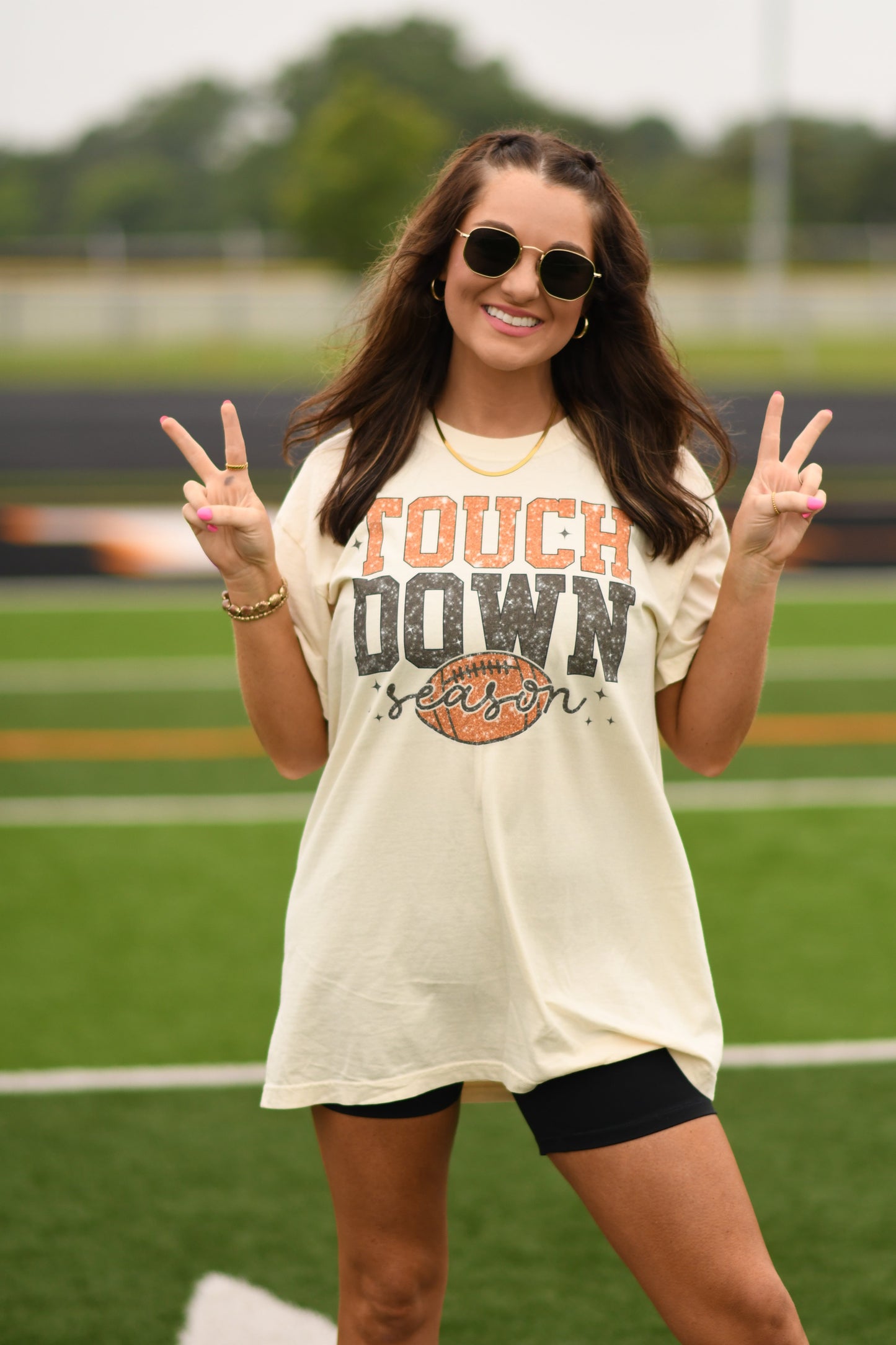 Touchdown Season Faux Glitter Tee