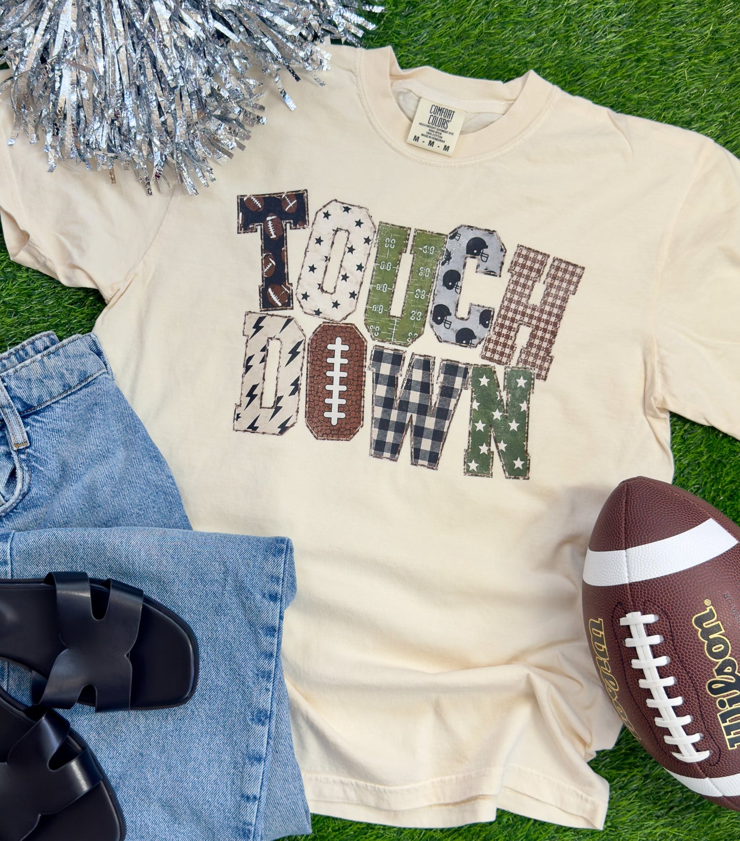 Touchdown Pattern Football Customizable Sweatshirt or Tee