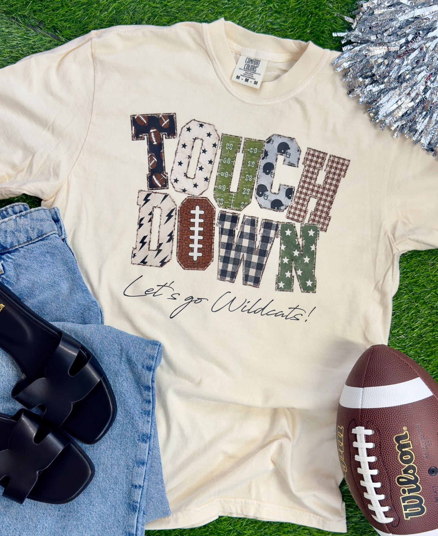 Touchdown Pattern Football Customizable Sweatshirt or Tee