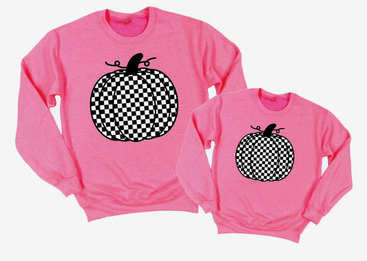 Checkered Pumpkin Sweatshirts *WEEKEND SALE*