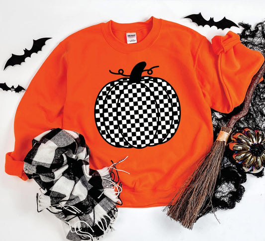 Checkered Pumpkin Sweatshirts *WEEKEND SALE*
