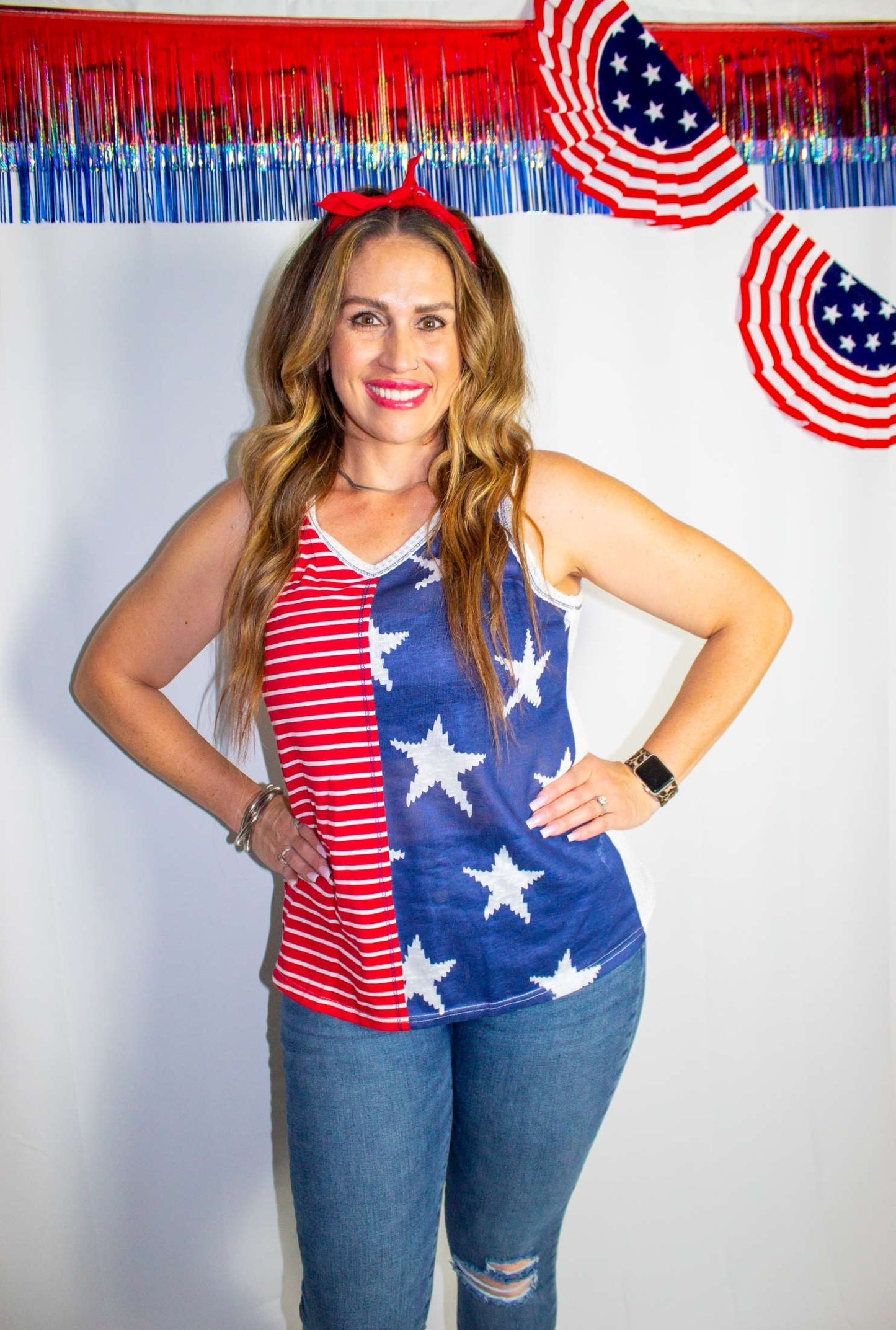 American Flag Stars and Stripes Tank Top