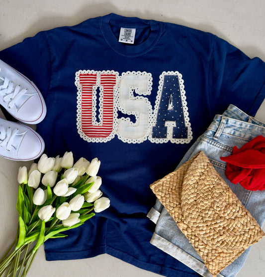 USA Quilted Tee