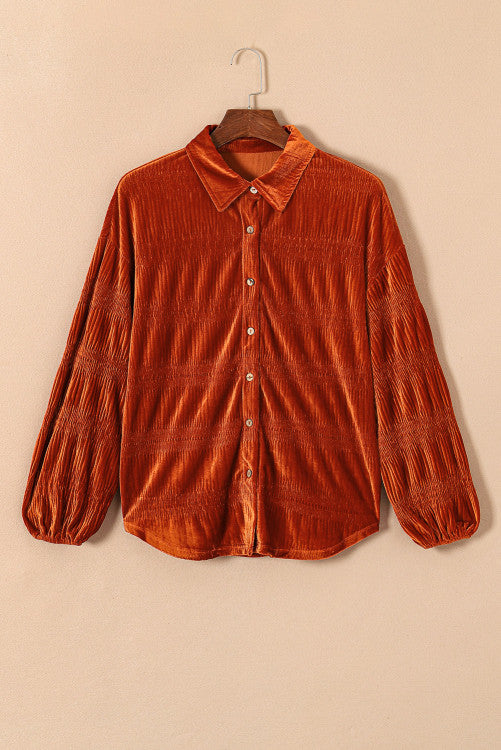 Textured Velvet Button Up Shirt