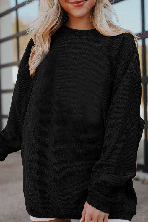 Ribbed Corduroy Oversized Sweatshirt