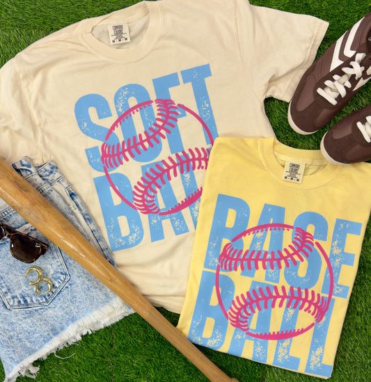Pink & Blue Baseball