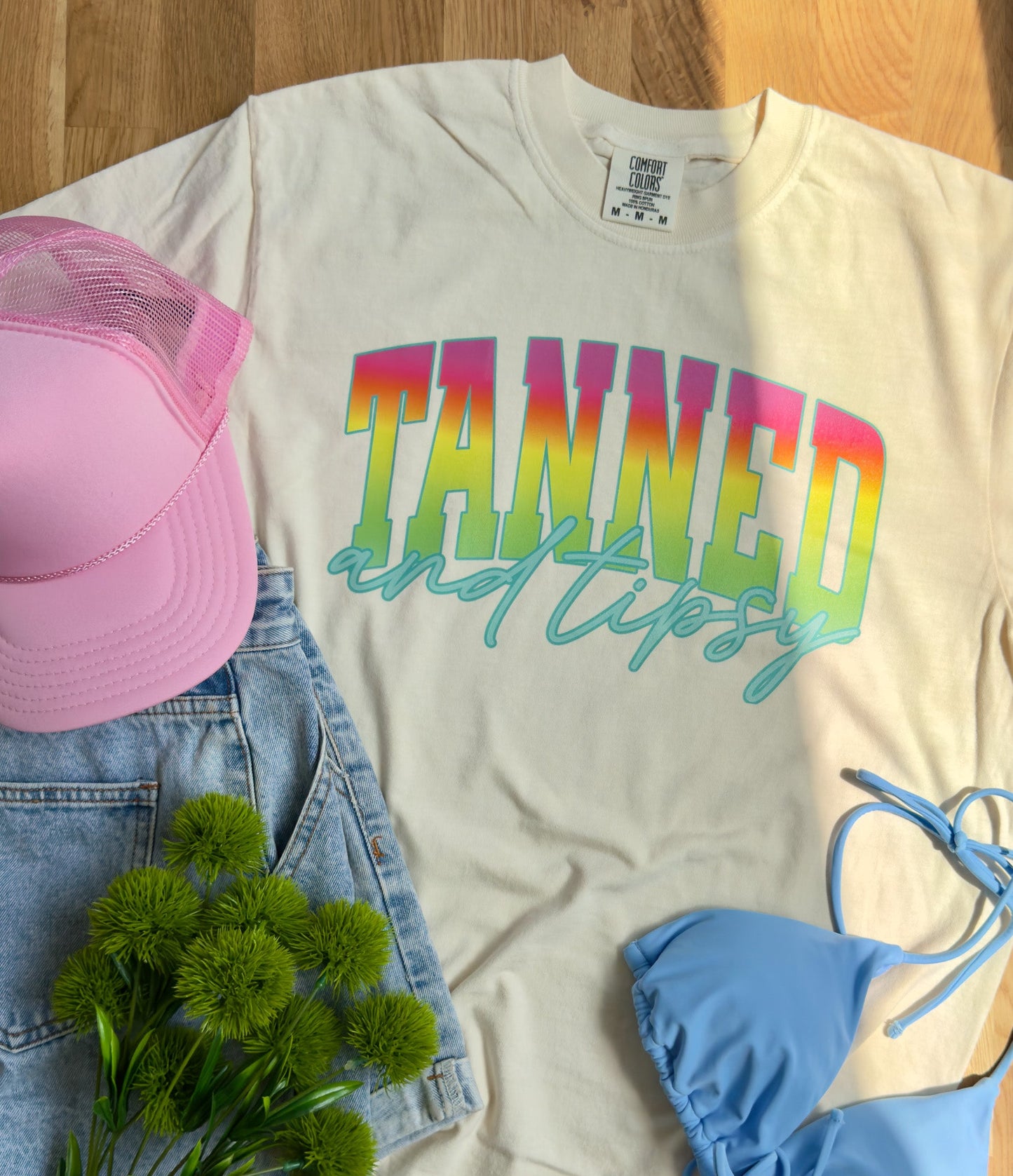 Tanned & Tipsy Ivory or Pepper Tee