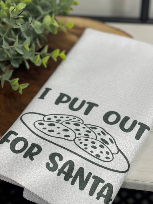 I Put Out For Santa Waffle Weave Tea Towel