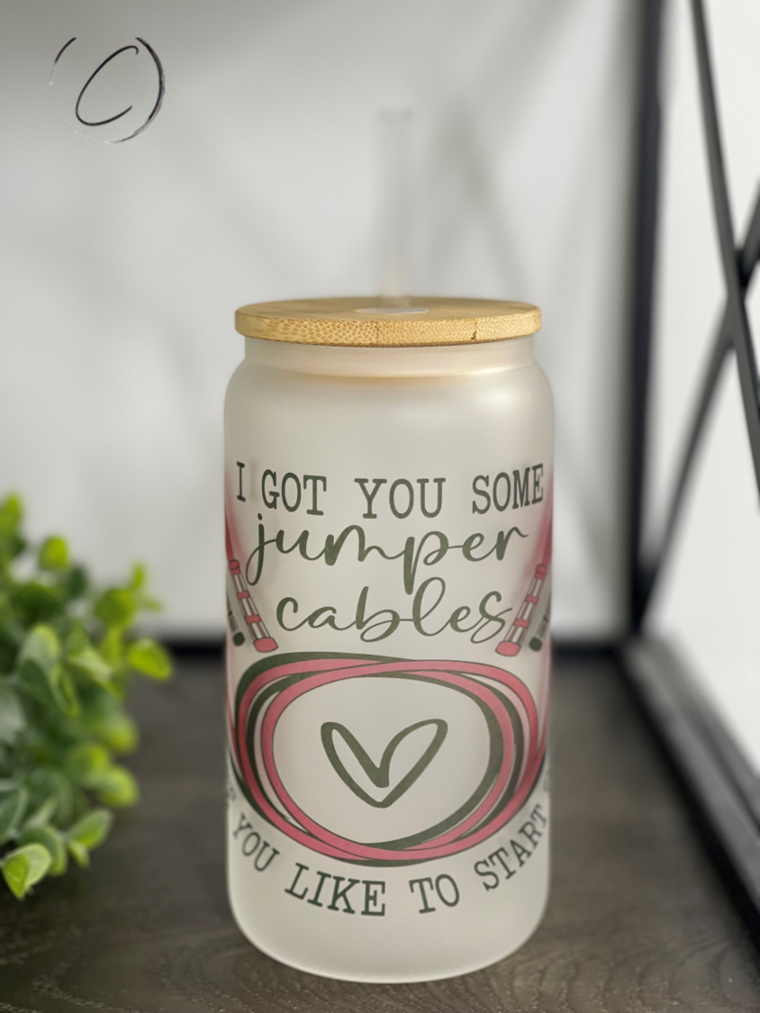 Jumper Cables, Since You Start Shit 16oz Libbey Glass