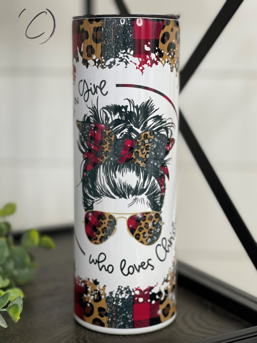 Just A Girl Who Loves Christmas 20oz Skinny Tumbler