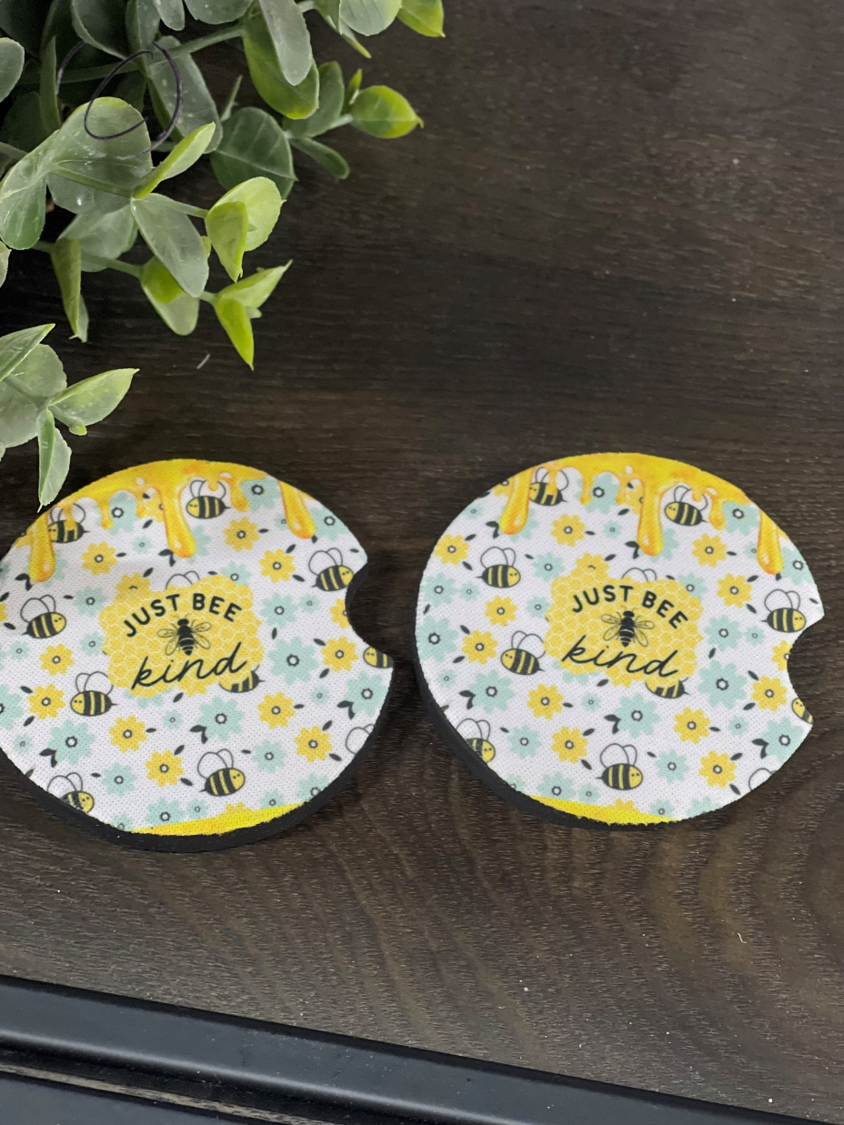 Just Bee Kind Car Coaster Set