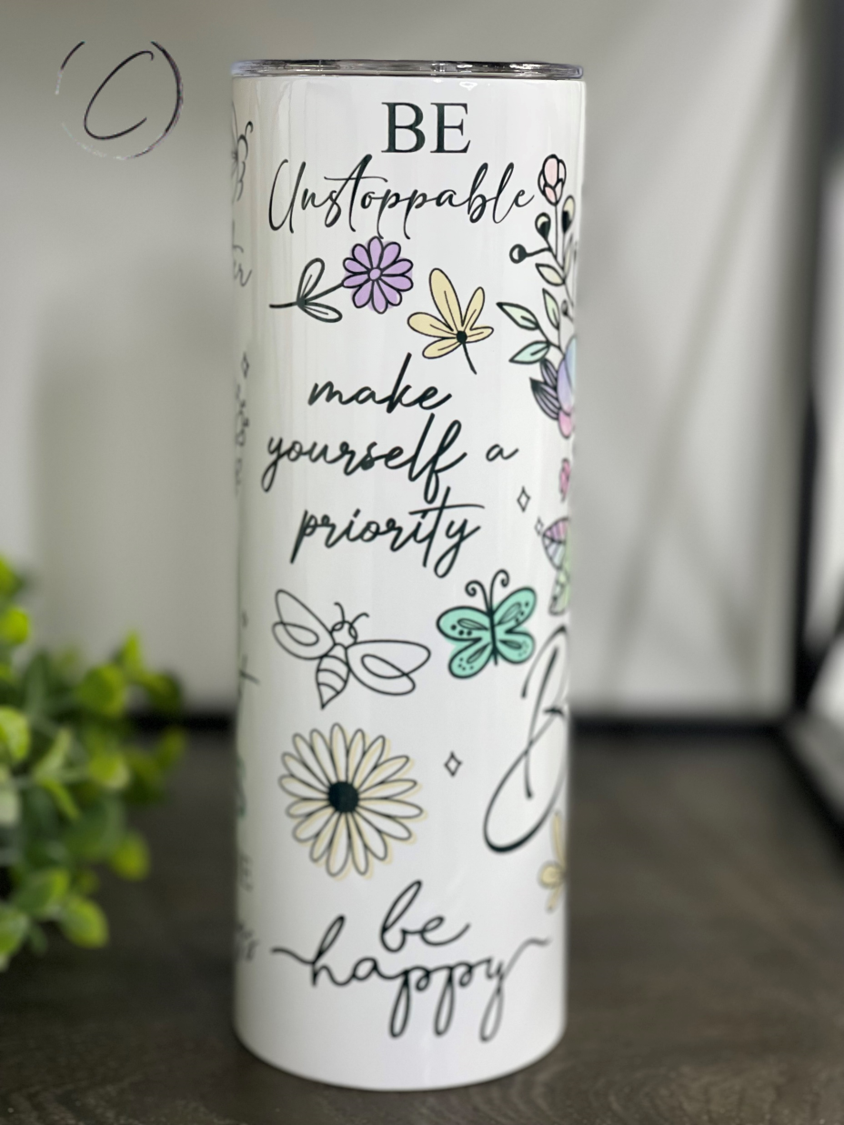 Just Breathe Butterfly 20oz Skinny Tumbler