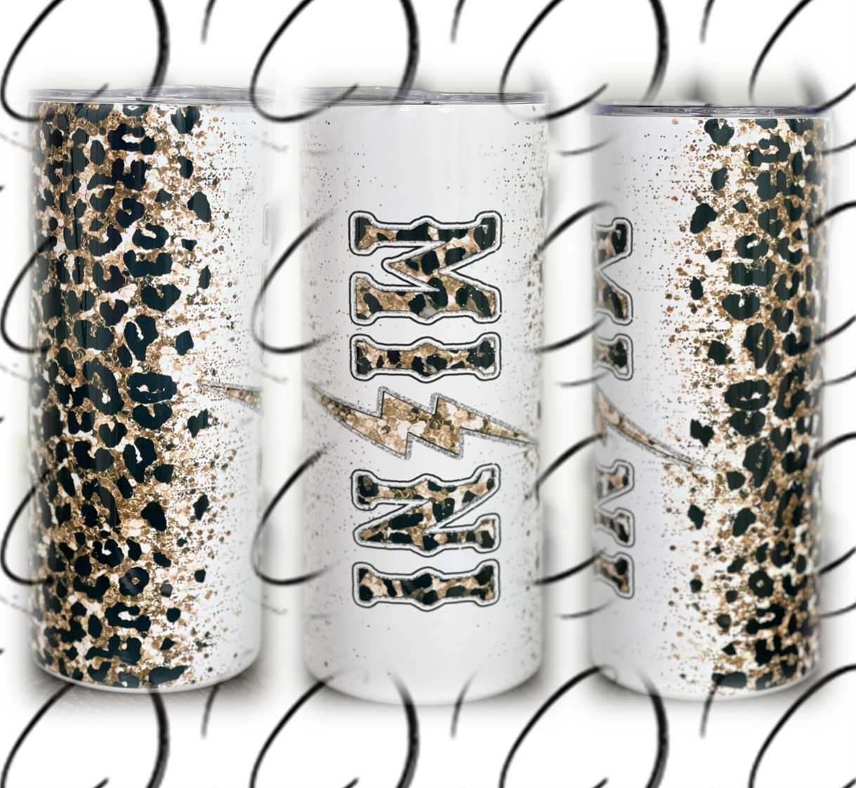 Leopard Mini Rocks 15oz Kids Skinny Tumbler