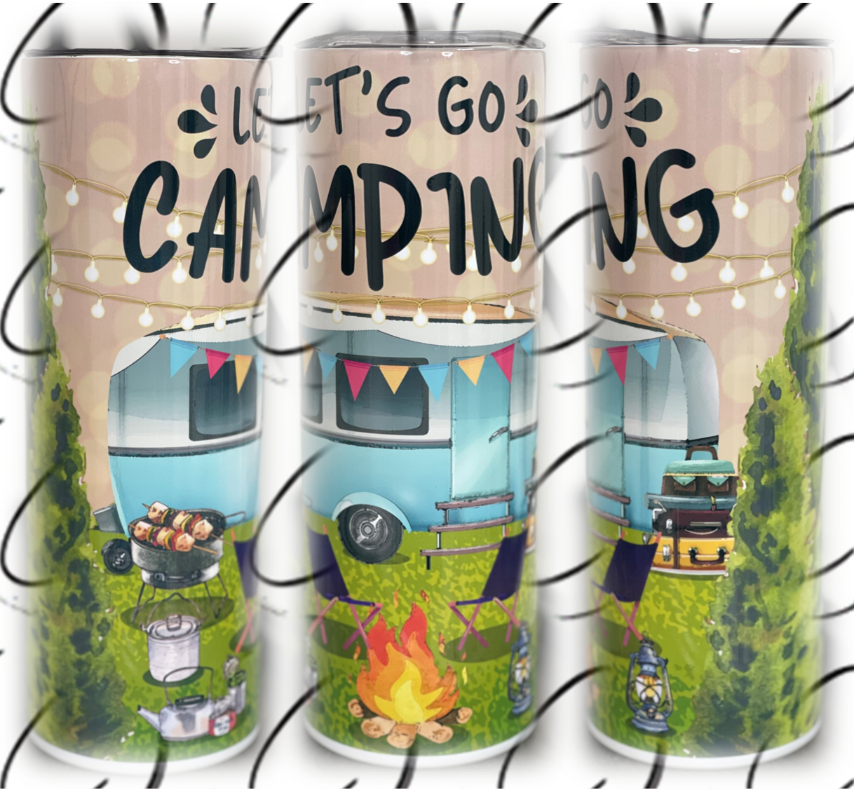 Let's Go Camping 20oz Skinny Tumbler