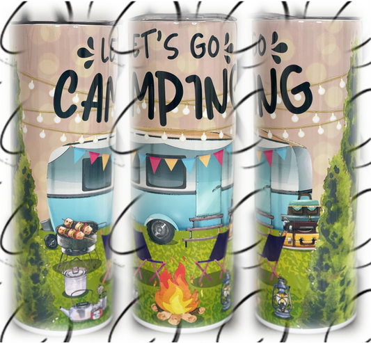 Let's Go Camping 20oz Skinny Tumbler