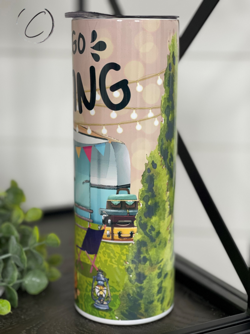 Let's Go Camping 20oz Skinny Tumbler