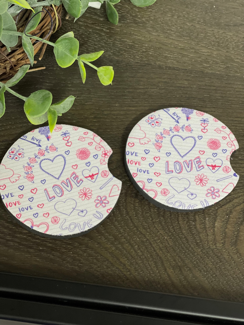 Love Notes Car Coaster Set