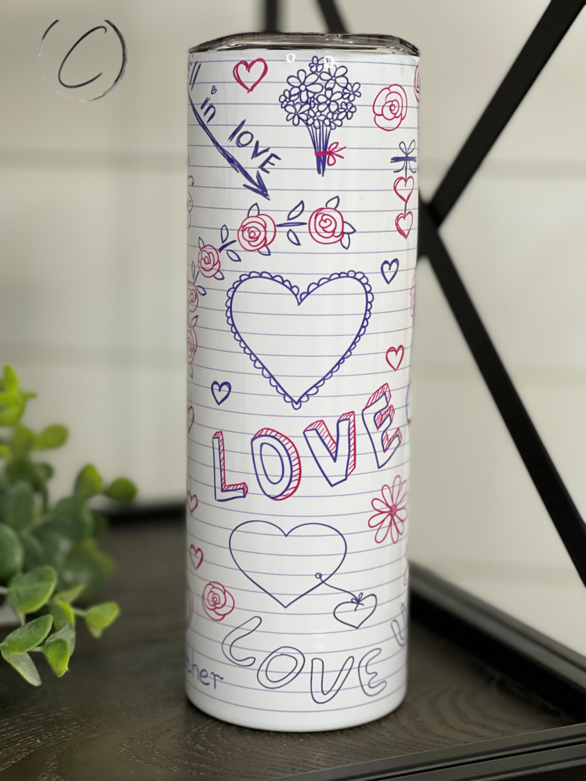 Love Notes 20oz Skinny Tumbler