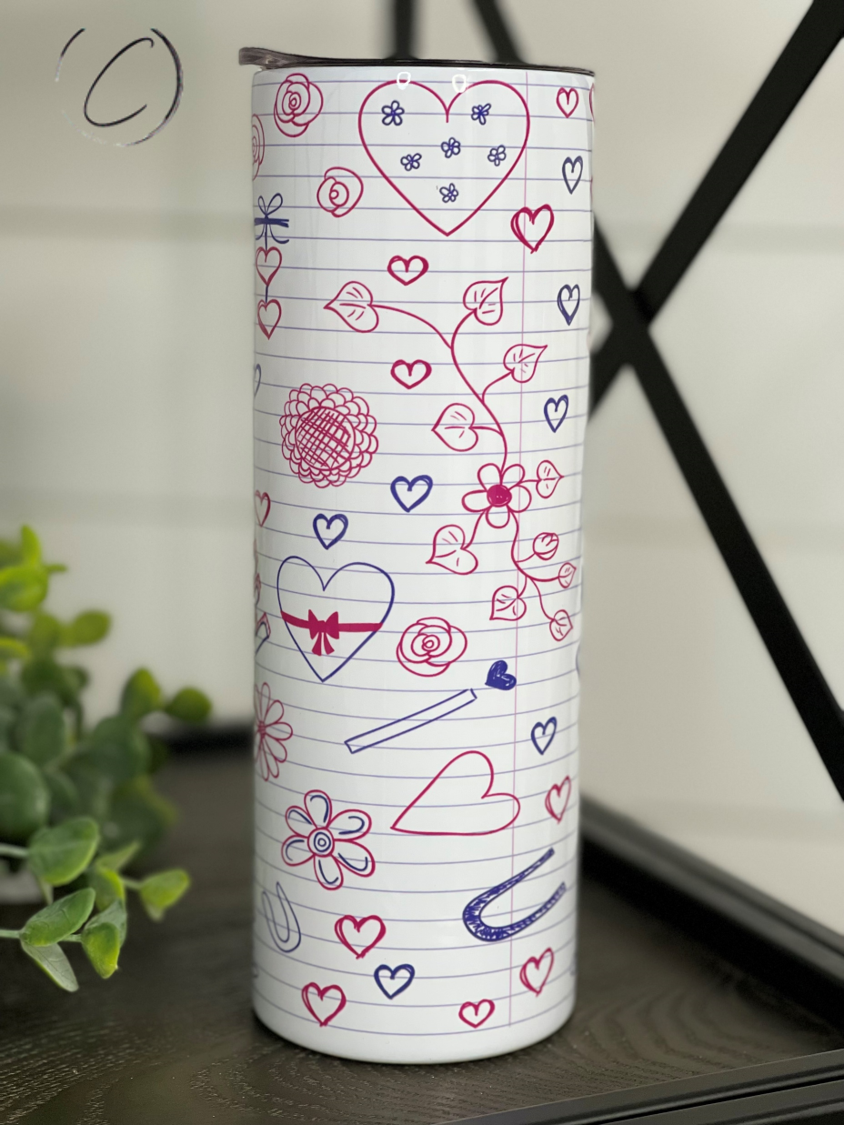 Love Notes 20oz Skinny Tumbler