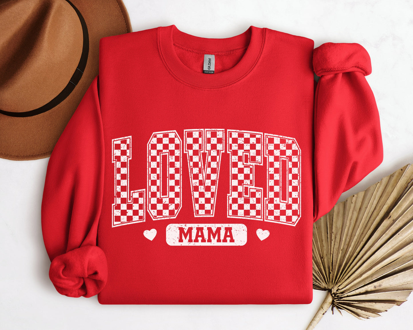 Checkered Loved Mama Sweatshirt