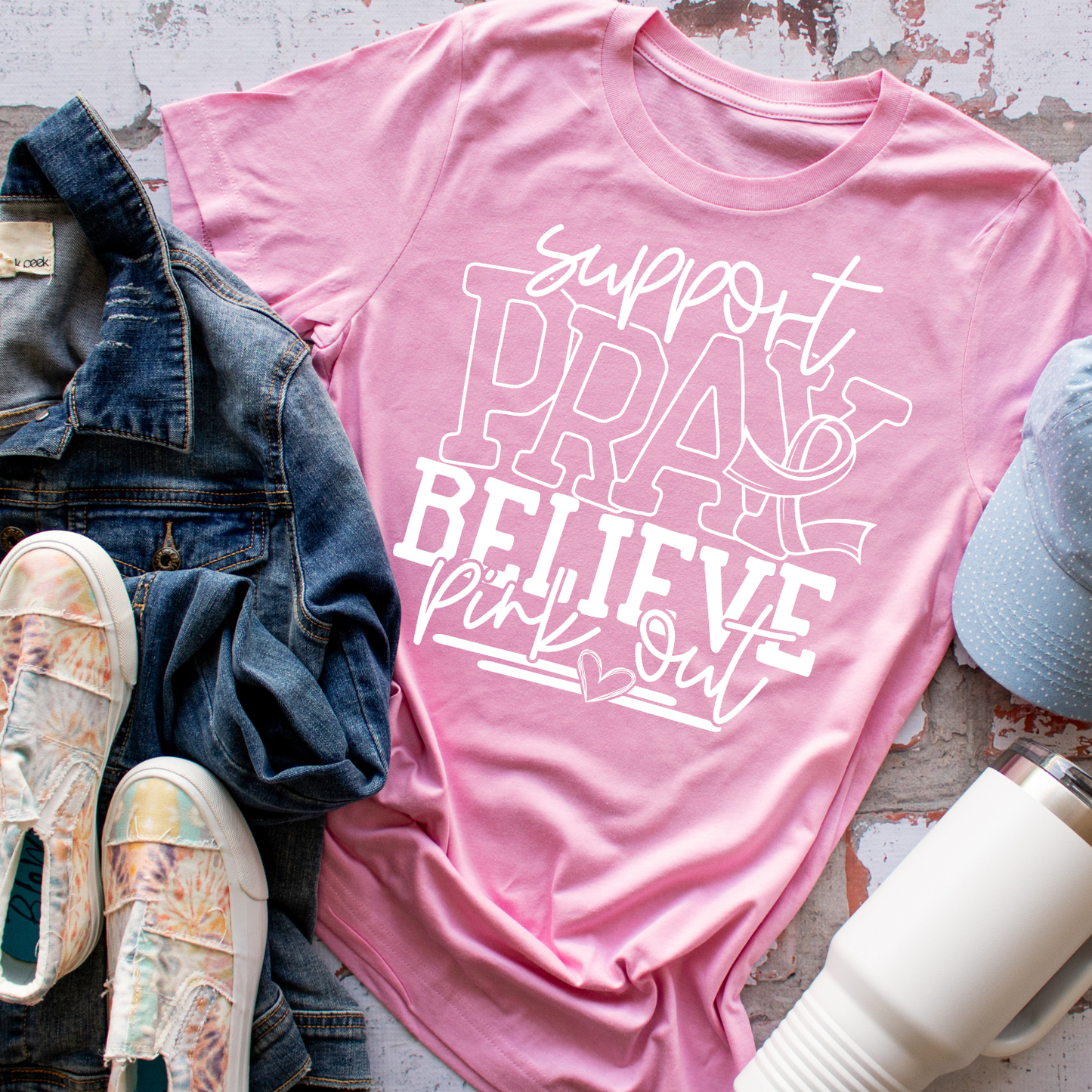 Support Pray & Believe Pink Out - Tee