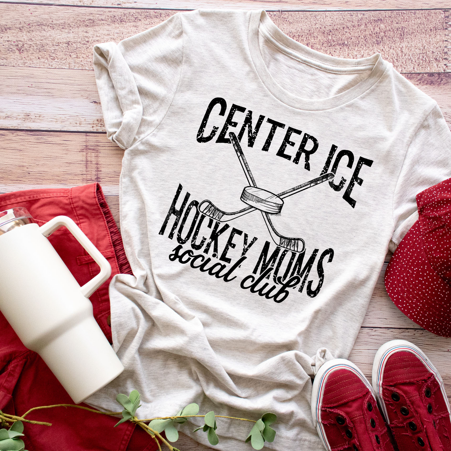 Center Ice Hockey Mom Social Club - Tee