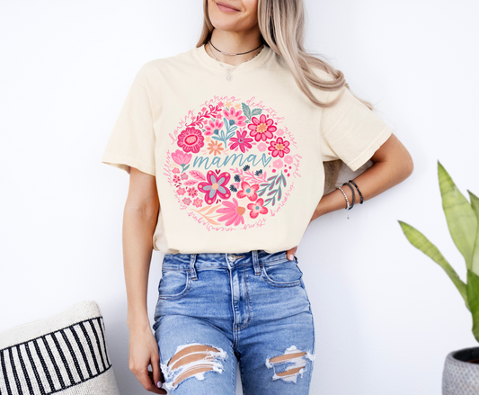 Mama Circle Floral Graphic Tee