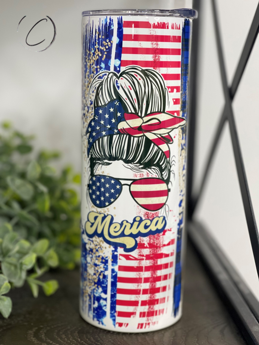 Merica 20oz Skinny Tumbler