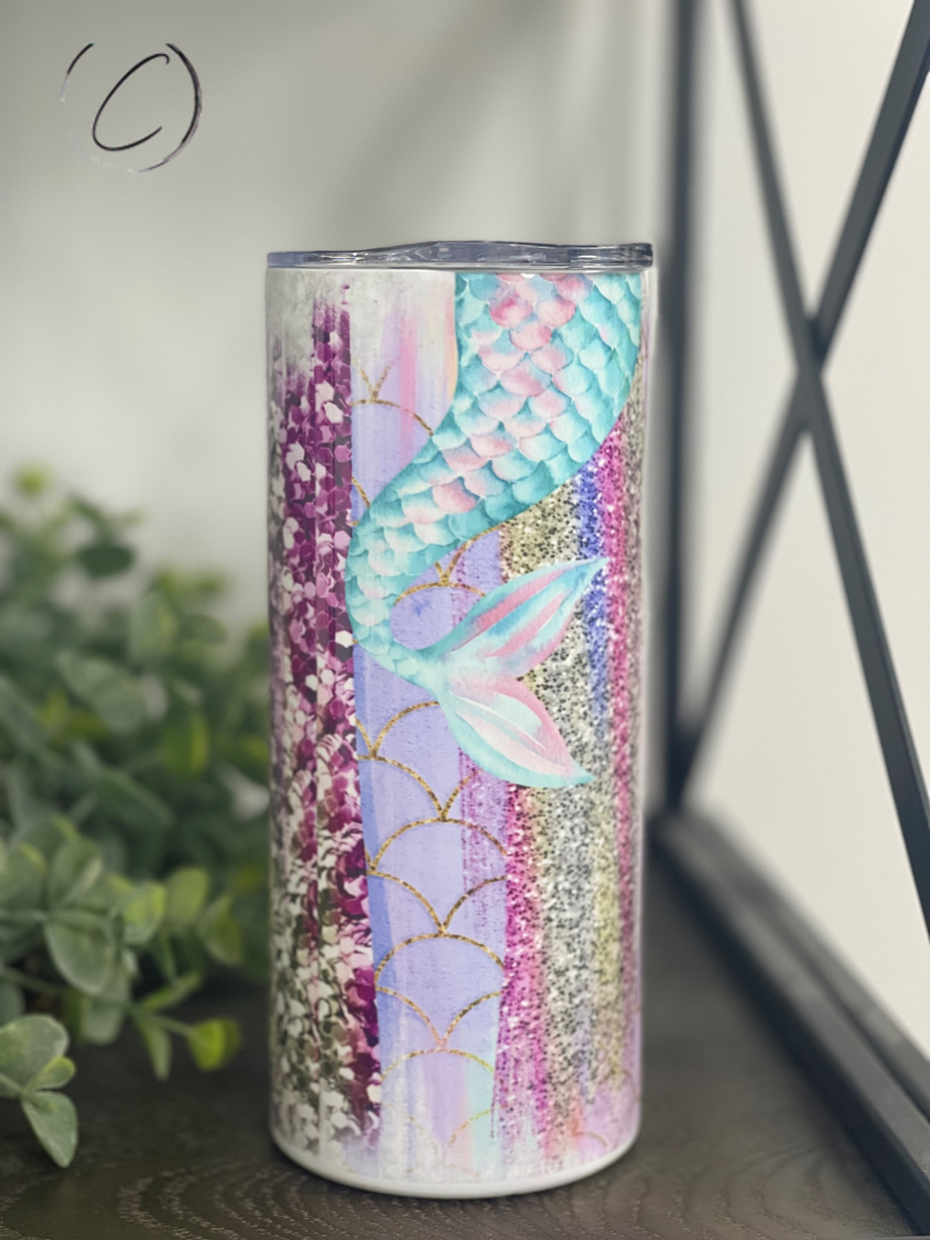 Mermaid Tails 15oz Kids Skinny Tumbler