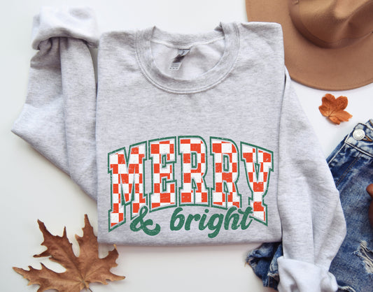 Checkered Merry & Bright Sweatshirt