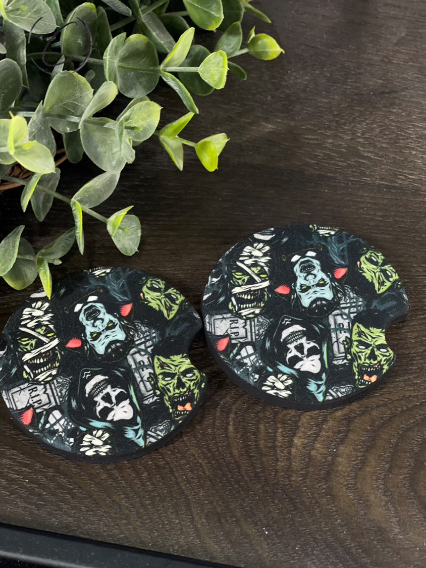 Monsters Car Coaster Set