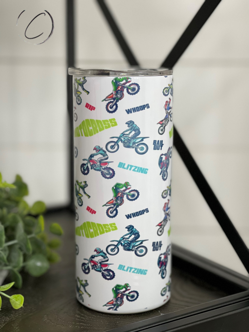 Motocross 15oz Kids Skinny Tumbler