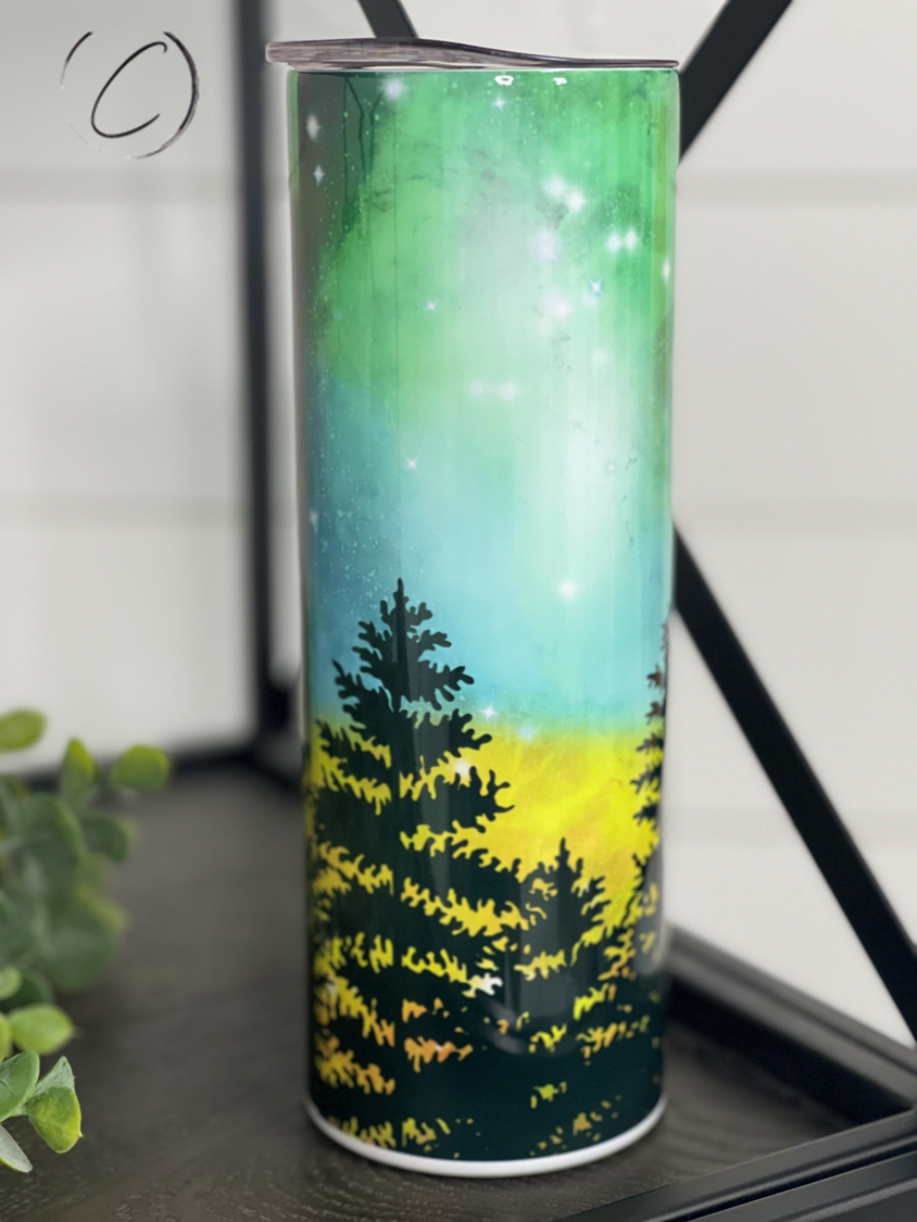 Northern Lights 20oz Skinny Tumbler