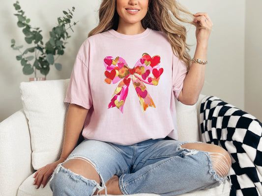 Paint Strokes Coquette Bow Graphic Tee