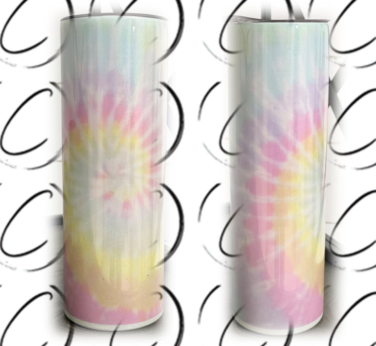 Pastel Tie Dye 20oz Shimmer Skinny Tumbler