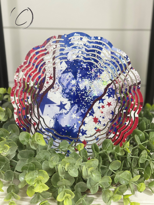 Patriotic Geode Wind Spinner